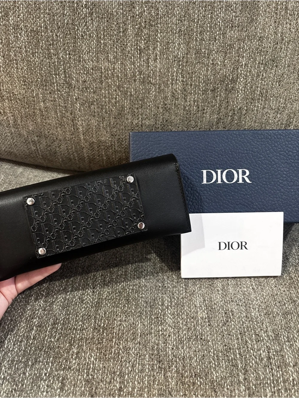 Christian Dior Round Sunglasses in Black and Silver frames